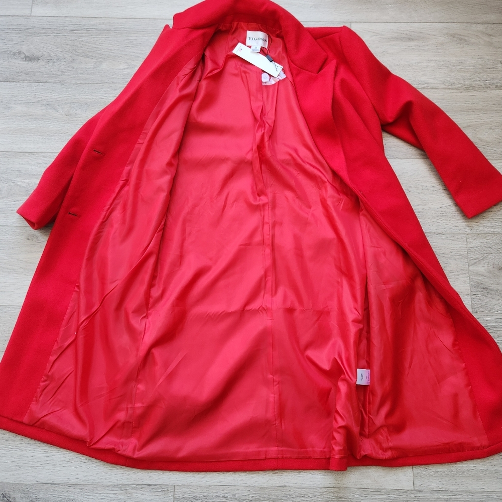 Vigoss Red Peacoat Jacket Women's Medium Nwt - Picture 6 of 12